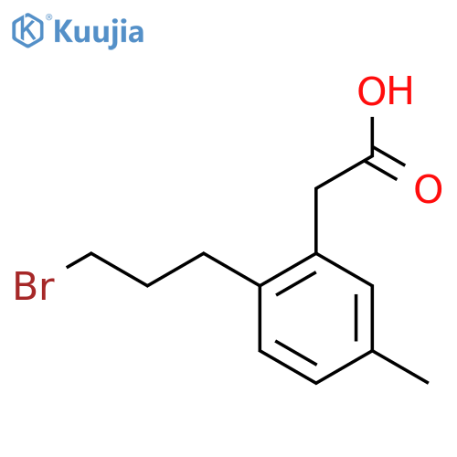 2-(3-Bromopropyl)-5-methylphenylacetic acid structure