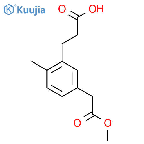 Methyl 3-(2-carboxyethyl)-4-methylphenylacetate structure
