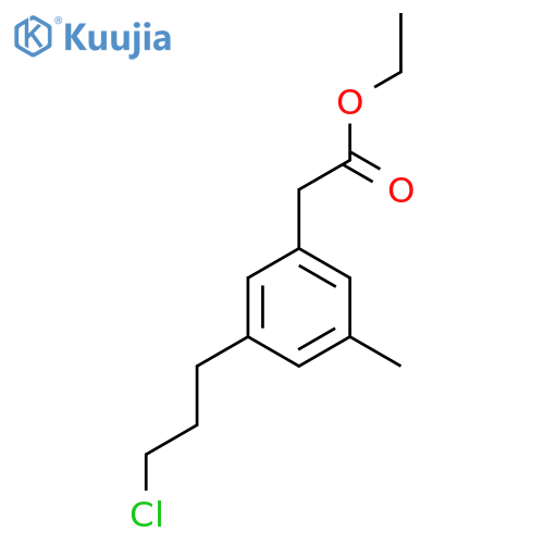 Ethyl 3-(3-chloropropyl)-5-methylphenylacetate structure