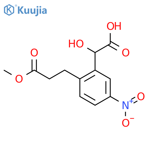 2-(3-Methoxy-3-oxopropyl)-5-nitromandelic acid structure