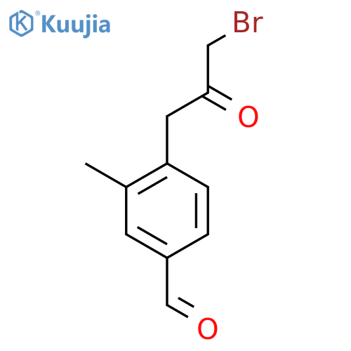 4-(3-Bromo-2-oxopropyl)-3-methylbenzaldehyde structure