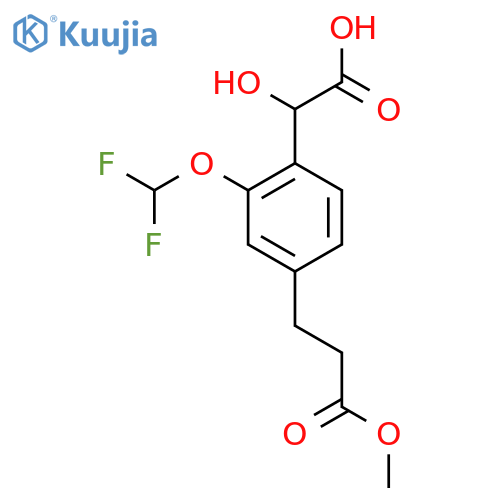 2-(Difluoromethoxy)-4-(3-methoxy-3-oxopropyl)mandelic acid structure