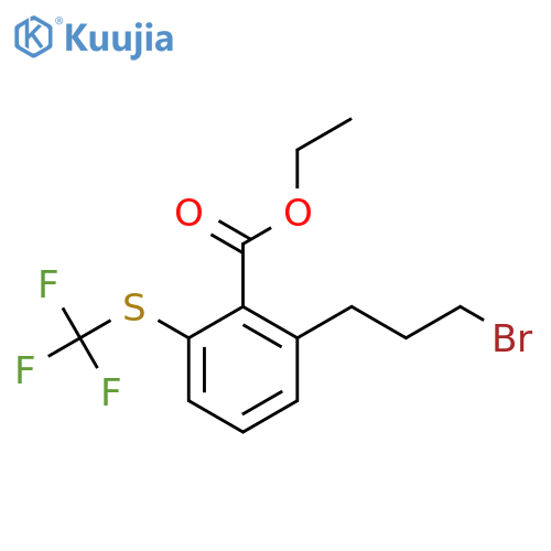 Ethyl 2-(3-bromopropyl)-6-(trifluoromethylthio)benzoate structure