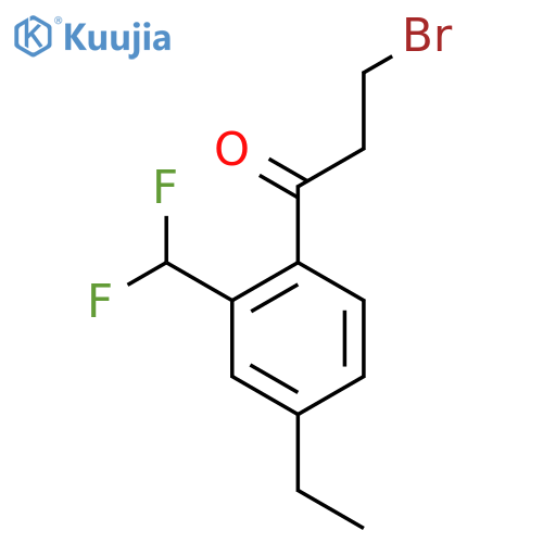 3-Bromo-1-(2-(difluoromethyl)-4-ethylphenyl)propan-1-one structure