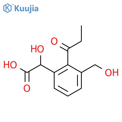 3-(Hydroxymethyl)-2-propionylmandelic acid structure