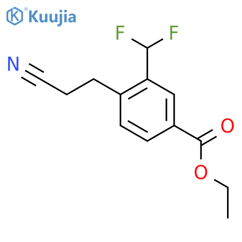 Ethyl 4-(2-cyanoethyl)-3-(difluoromethyl)benzoate structure