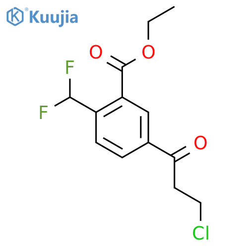 Ethyl 5-(3-chloropropanoyl)-2-(difluoromethyl)benzoate structure