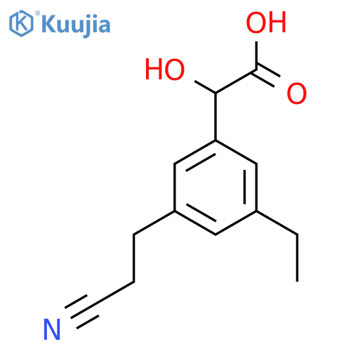 3-(2-Cyanoethyl)-5-ethylmandelic acid structure