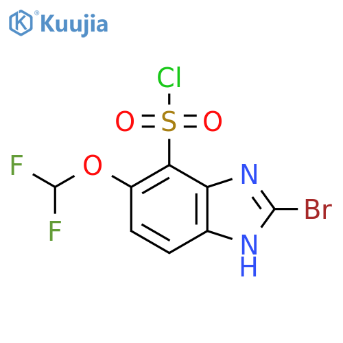 2-Bromo-6-difluoromethoxy-1H-benzimidazole-7-sulfonyl chloride structure