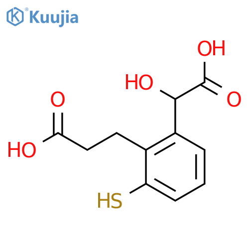 2-(2-Carboxyethyl)-3-mercaptomandelic acid structure