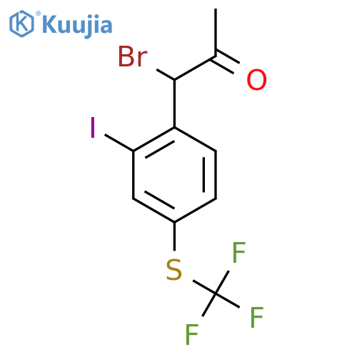 1-Bromo-1-(2-iodo-4-(trifluoromethylthio)phenyl)propan-2-one structure
