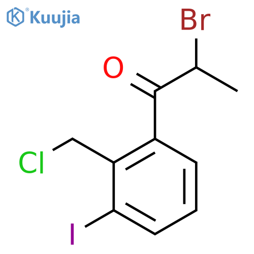 2-Bromo-1-(2-(chloromethyl)-3-iodophenyl)propan-1-one structure