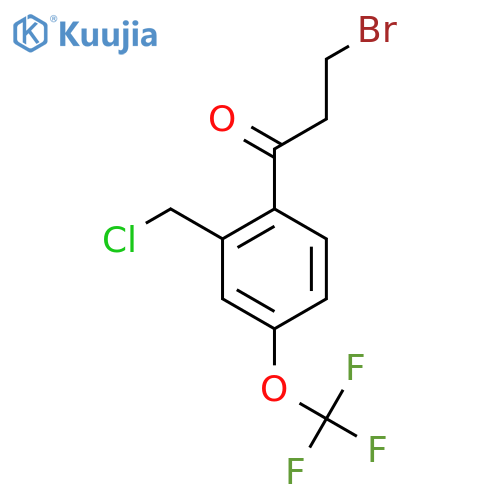 3-Bromo-1-(2-(chloromethyl)-4-(trifluoromethoxy)phenyl)propan-1-one structure