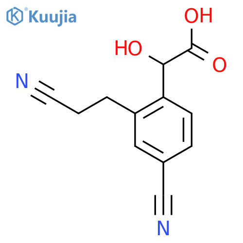 4-Cyano-2-(2-cyanoethyl)mandelic acid structure