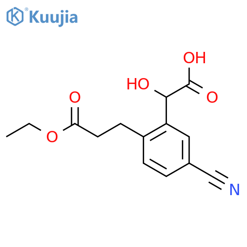 5-Cyano-2-(3-ethoxy-3-oxopropyl)mandelic acid structure