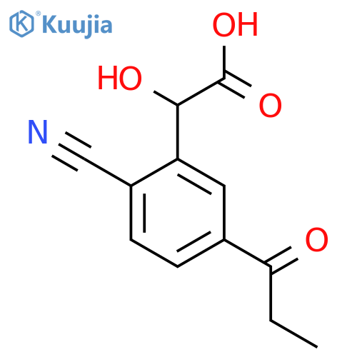 2-Cyano-5-propionylmandelic acid structure