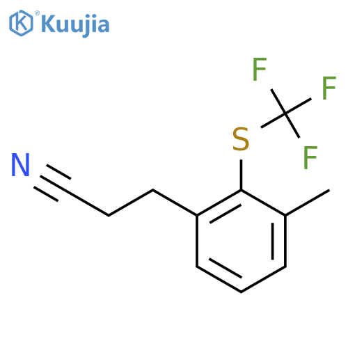 3-(3-Methyl-2-(trifluoromethylthio)phenyl)propanenitrile structure