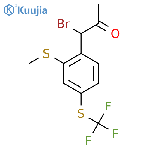 1-Bromo-1-(2-(methylthio)-4-(trifluoromethylthio)phenyl)propan-2-one structure
