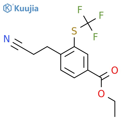 Ethyl 4-(2-cyanoethyl)-3-(trifluoromethylthio)benzoate structure