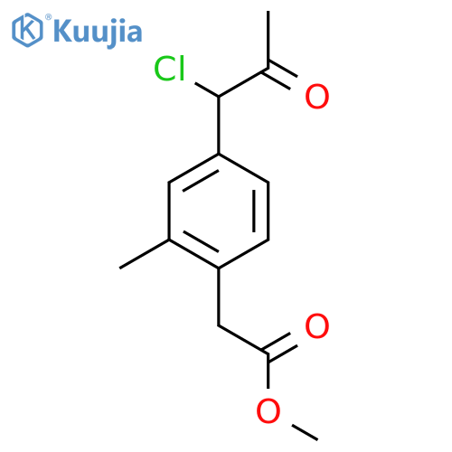 Methyl 4-(1-chloro-2-oxopropyl)-2-methylphenylacetate structure