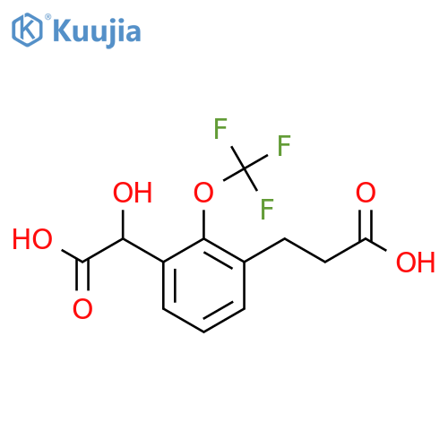 3-(2-Carboxyethyl)-2-(trifluoromethoxy)mandelic acid structure