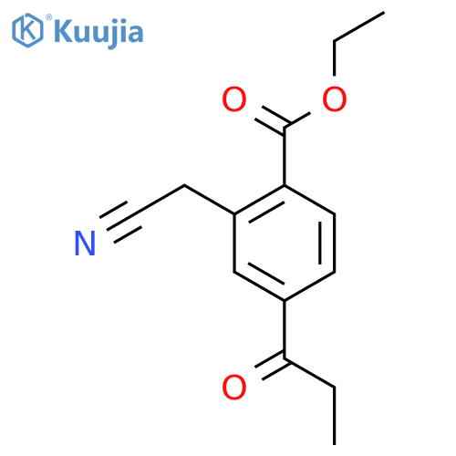Ethyl 2-(cyanomethyl)-4-propionylbenzoate structure