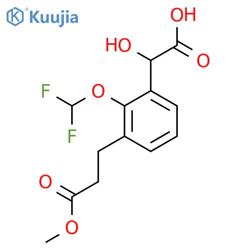 2-(Difluoromethoxy)-3-(3-methoxy-3-oxopropyl)mandelic acid structure