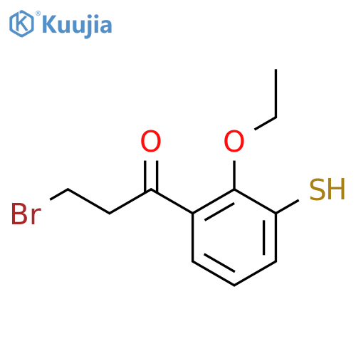 3-Bromo-1-(2-ethoxy-3-mercaptophenyl)propan-1-one structure