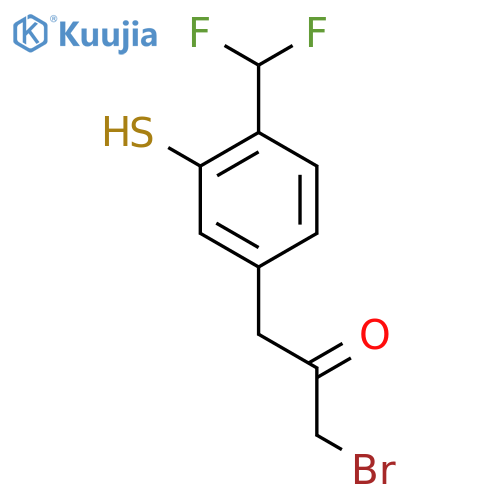 1-Bromo-3-(4-(difluoromethyl)-3-mercaptophenyl)propan-2-one structure