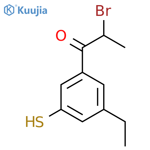 2-Bromo-1-(3-ethyl-5-mercaptophenyl)propan-1-one structure