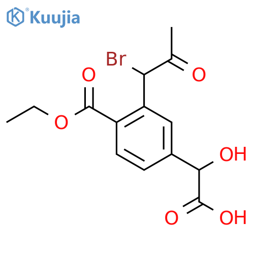 Ethyl 2-(1-bromo-2-oxopropyl)-4-(carboxy(hydroxy)methyl)benzoate structure