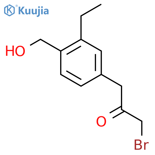 1-Bromo-3-(3-ethyl-4-(hydroxymethyl)phenyl)propan-2-one structure