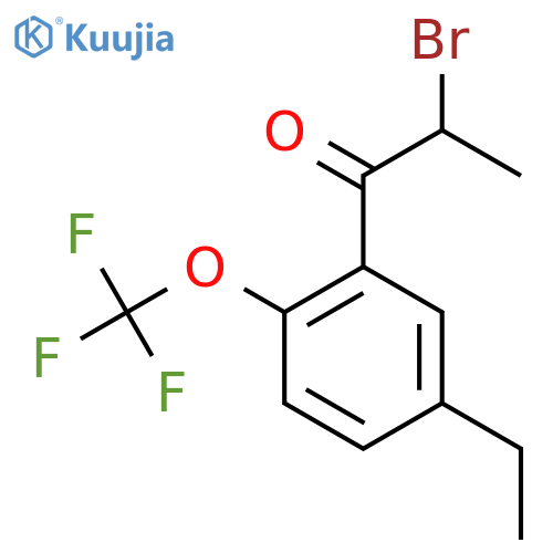 2-Bromo-1-(5-ethyl-2-(trifluoromethoxy)phenyl)propan-1-one structure