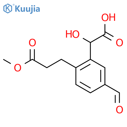 5-Formyl-2-(3-methoxy-3-oxopropyl)mandelic acid structure
