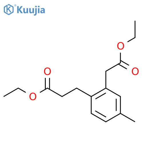 Ethyl 2-(3-ethoxy-3-oxopropyl)-5-methylphenylacetate structure