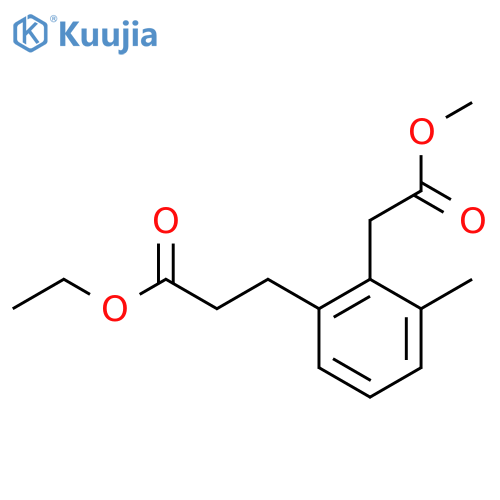 Methyl 2-(3-ethoxy-3-oxopropyl)-6-methylphenylacetate structure