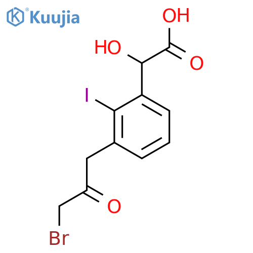 3-(3-Bromo-2-oxopropyl)-2-iodomandelic acid structure