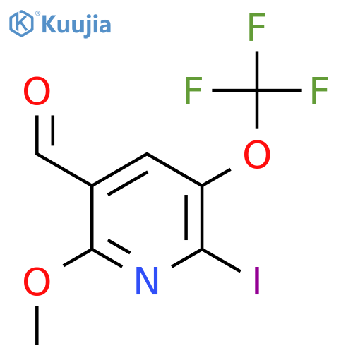 2-Iodo-6-methoxy-3-(trifluoromethoxy)pyridine-5-carboxaldehyde structure