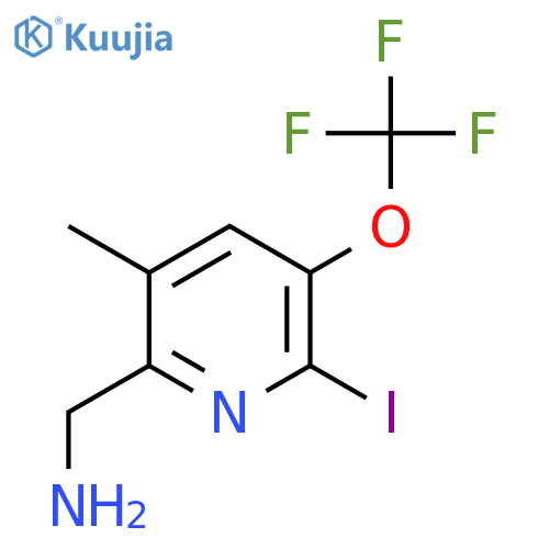 2-(Aminomethyl)-6-iodo-3-methyl-5-(trifluoromethoxy)pyridine structure