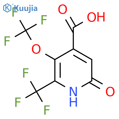 6-Hydroxy-3-(trifluoromethoxy)-2-(trifluoromethyl)pyridine-4-carboxylic acid structure