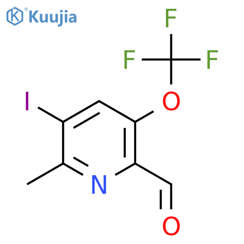 3-Iodo-2-methyl-5-(trifluoromethoxy)pyridine-6-carboxaldehyde structure