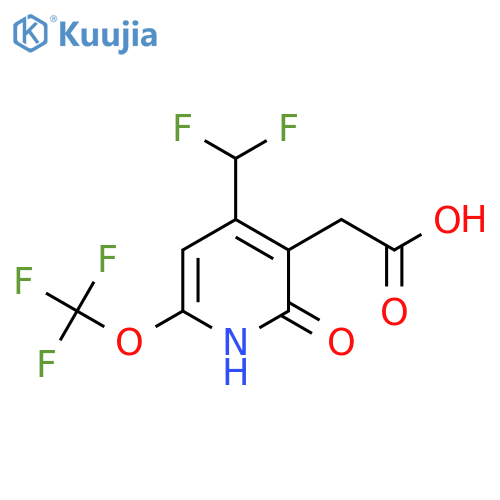 4-(Difluoromethyl)-2-hydroxy-6-(trifluoromethoxy)pyridine-3-acetic acid structure