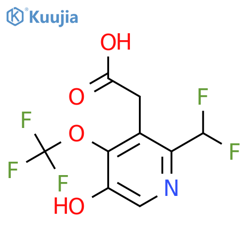 2-(Difluoromethyl)-5-hydroxy-4-(trifluoromethoxy)pyridine-3-acetic acid structure