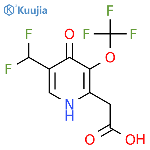 5-(Difluoromethyl)-4-hydroxy-3-(trifluoromethoxy)pyridine-2-acetic acid structure