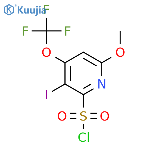 3-Iodo-6-methoxy-4-(trifluoromethoxy)pyridine-2-sulfonyl chloride structure