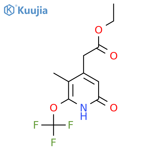 Ethyl 6-hydroxy-3-methyl-2-(trifluoromethoxy)pyridine-4-acetate structure