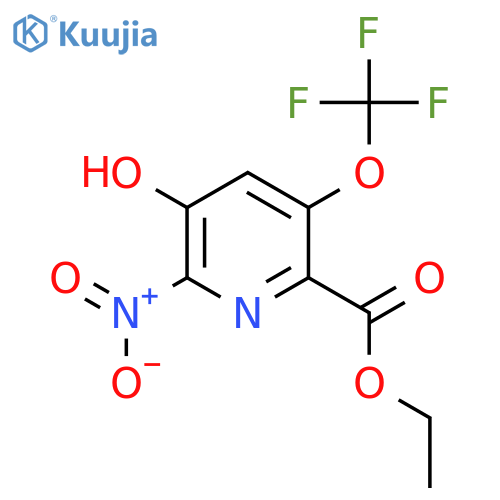 Ethyl 3-hydroxy-2-nitro-5-(trifluoromethoxy)pyridine-6-carboxylate structure