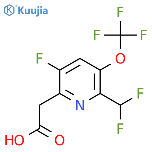 2-(Difluoromethyl)-5-fluoro-3-(trifluoromethoxy)pyridine-6-acetic acid structure
