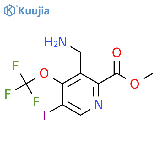Methyl 3-(aminomethyl)-5-iodo-4-(trifluoromethoxy)pyridine-2-carboxylate structure
