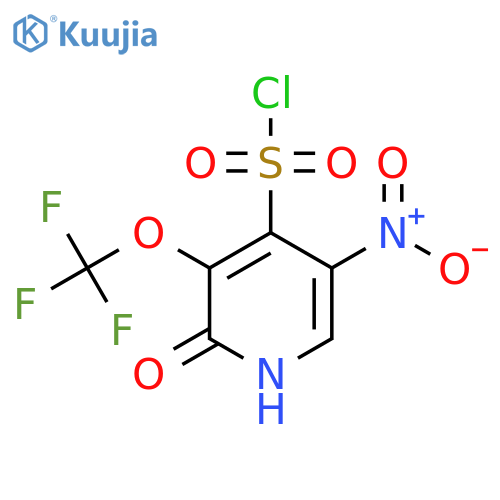 2-Hydroxy-5-nitro-3-(trifluoromethoxy)pyridine-4-sulfonyl chloride structure